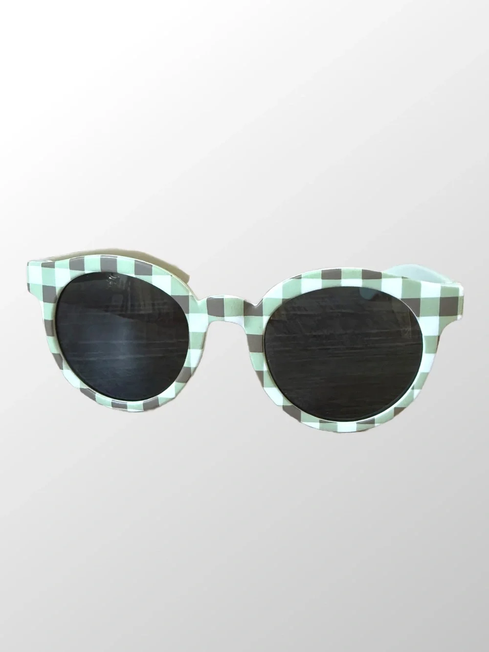 Kids Checkerboard Round Sunglasses - Mint Green